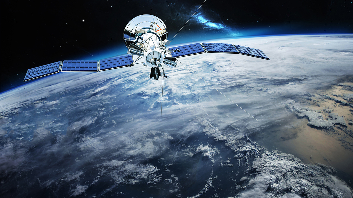 摄图网_401122449_太空卫星环绕（企业商用）